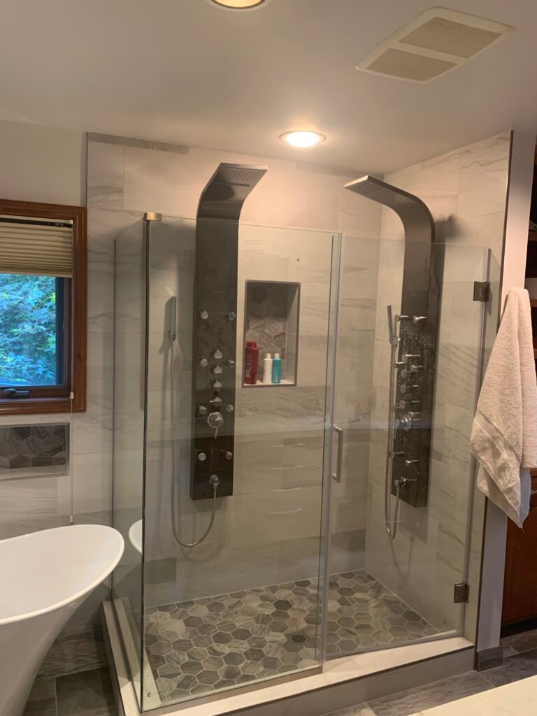 Newly Installed Shower Door In bathroom