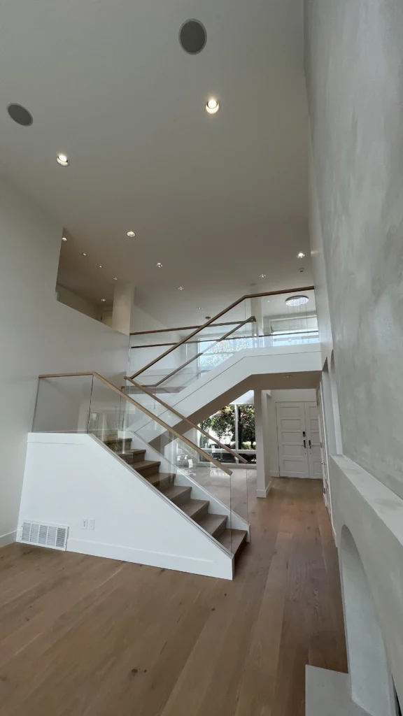 Clear Glass Railing In luxury home